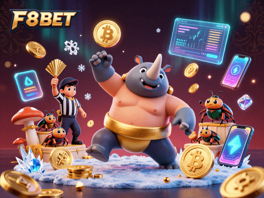 Experience the thrilling F8BET gaming world with engaging characters and vibrant casino elements.