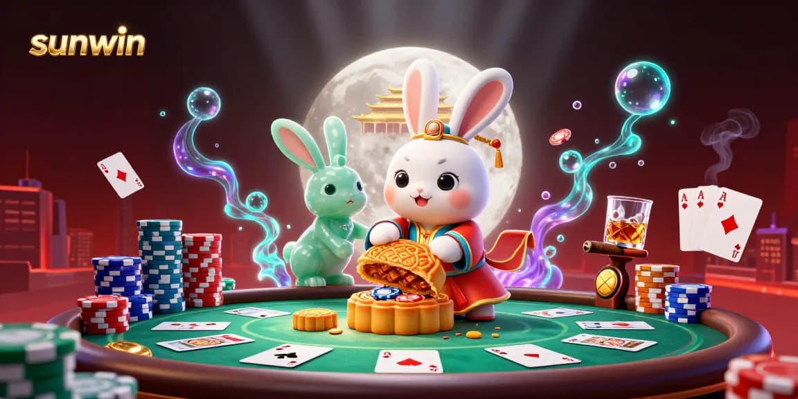 Experience exciting poker action with sunwin as moon rabbits reveal hidden treasures on lunar landscape.