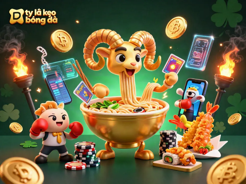 Engage with tỷ lệ kèo bóng đá through thrilling sports betting scenes featuring vibrant casino characters.