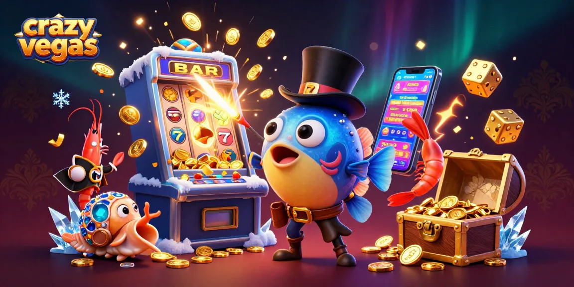 Experience thrilling gameplay with crazyvegas in a vibrant casino-themed scene featuring dazzling slot machines and lively characters.